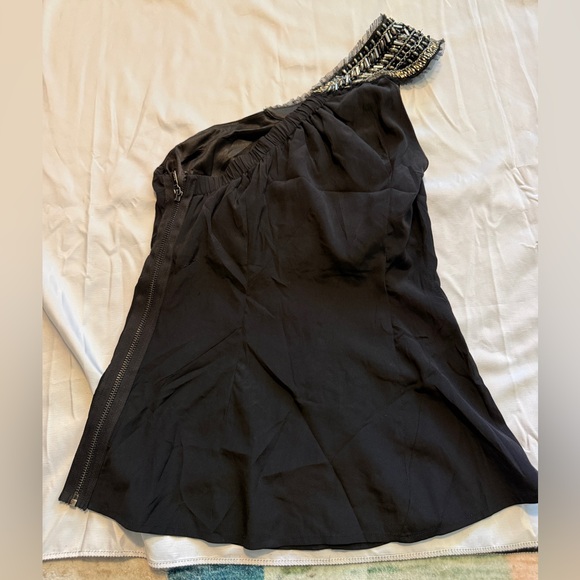 Bebe One Shoulder Black Jeweled Top Y2K Glam - Picture 6 of 9